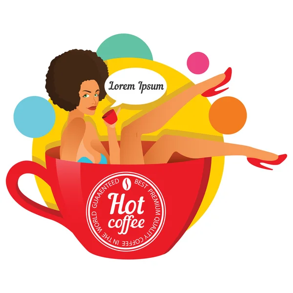 Gorąca kawa dziewczyna — Wektor stockowy