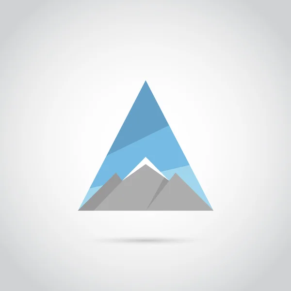 Mountain platt logotyp — Stock vektor