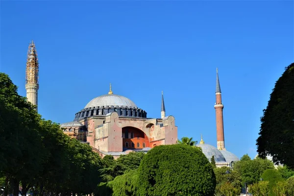 Hagia Sophia Moskén Solig Dag Forntida Och Historiska Moskén Hagia — Stockfoto