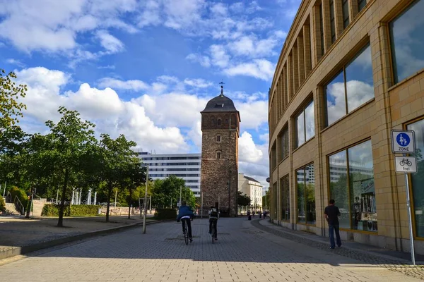 Chemnitz Uno Los Edificios Más Famosos Antiguo Antiguo Edificio Torre — Foto de Stock