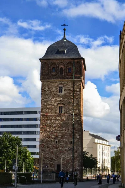 Chemnitz Des Bâtiments Les Célèbres Ancien Ancien Bâtiment Tour Rouge — Photo