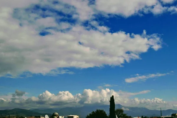 Bursa Turquía Vista Durante Día Muy Nublado Nubes Gran Tamaño —  Fotos de Stock