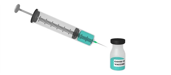 Vaccin Onderzoek Tegen Covid Pandemie Plastic Medische Spuit Met Naald — Stockfoto