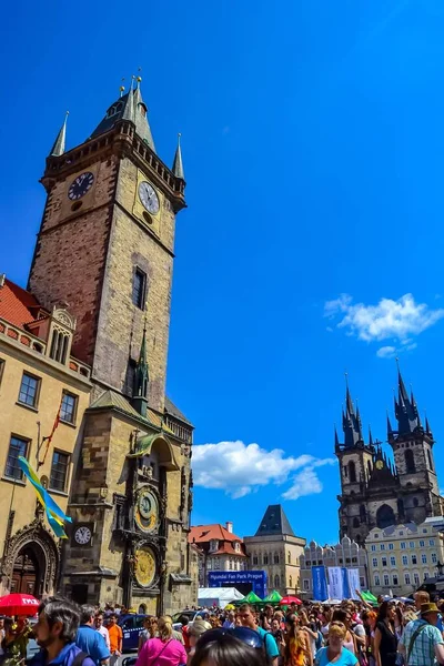 Czech Republic Prague 2012 Tourist Old Center Prague Sunny Day — Stock fotografie