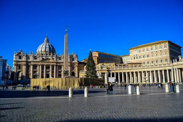 Italy Vatican City 2011 Главный Фасад Купол Базилики Святого Петра — стоковое фото