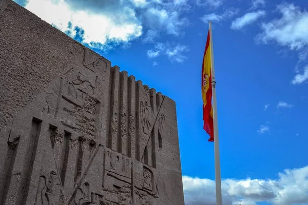 España Madrid 2012 Enorme Bandera España Gran Fondo Nublado Nublado — Foto de Stock