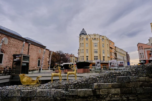 2021 Plowdiw Bulgarien Plovdiv Römisches Stadion Und Knyaz Alexander Straße — Stockfoto