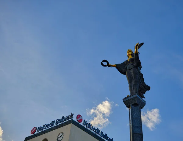2021 Sofía Bulgaria Estatua Santa Sofía Sofía Con Cielo Azul — Foto de Stock