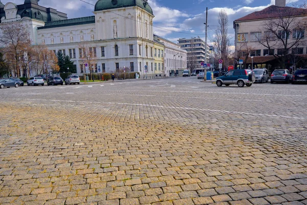 Centrum Sofie Blízkosti Katedrály Alexandra Nevského Volné Prázdné Ulice Během — Stock fotografie