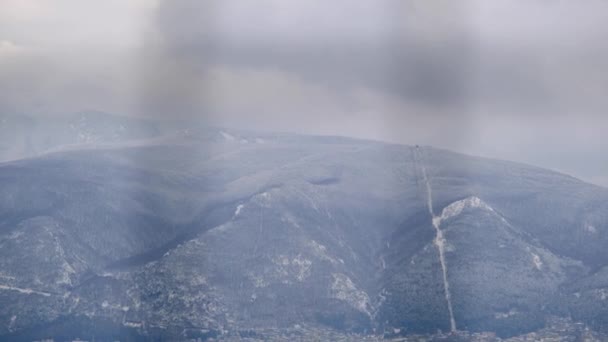 Atrás Das Cercas Ulu Montanha Uludag Bursa Turquia Durante Inverno — Vídeo de Stock