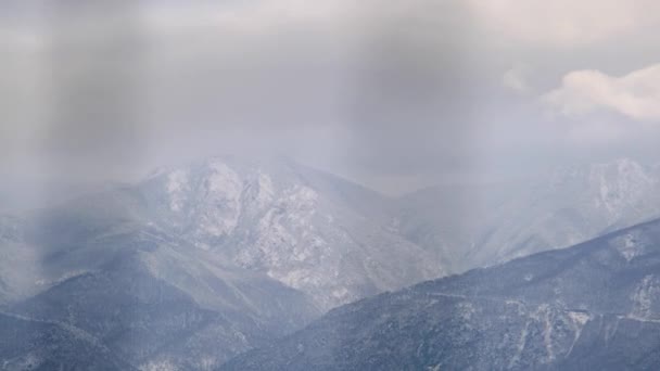 Atrás Das Cercas Ulu Montanha Uludag Bursa Turquia Durante Inverno — Vídeo de Stock
