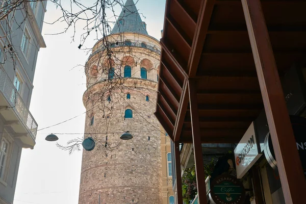 Tour Galata Façade Vieux Bâtiment Commercial Près Bâtiment Tour Galata — Photo