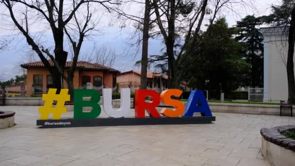 Bursa Turkey 2021 Bursa Tophane Square Overcast Cloudy Day Colorful — Stock Video