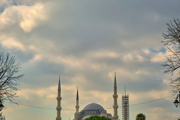 Blue Mosque Sultanahmet Camii Istanbul Its Minaret One Minaret Mosque — Stock Photo, Image