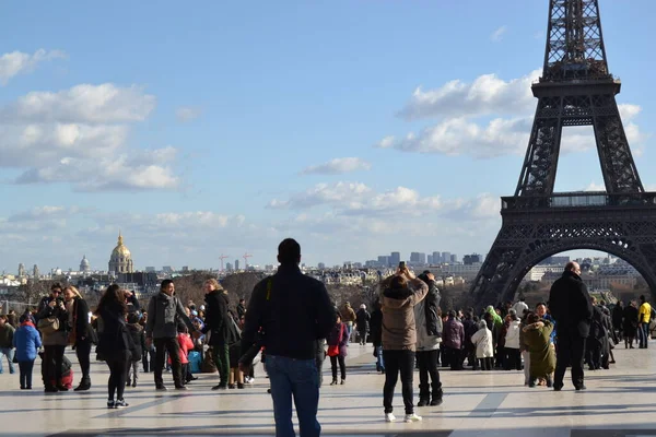 2012 Paris Fransa Fransa Paris Simgesi Eyfel Tam Metal Çelikten — Stok fotoğraf