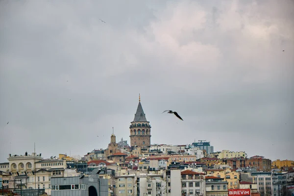 Törökország Isztanbul 2021 Híres Isztambuli Galata Torony Isztambuli Bosphorus Ról — Stock Fotó