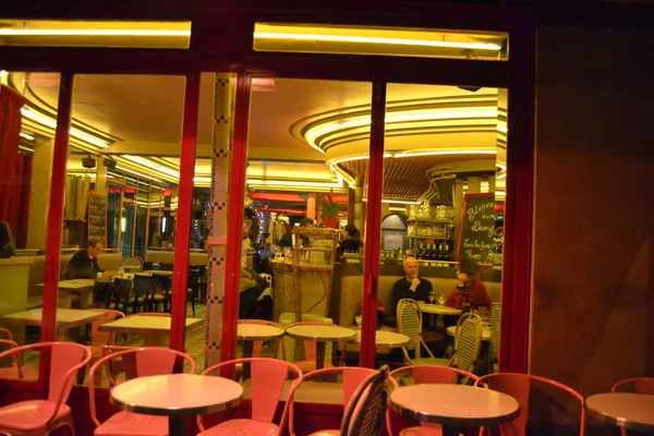 Francia Parigi 2012 Facciata Caffè Molto Carino Colorato Rosa Paris — Foto Stock