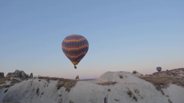 Nádherné Turistické Centrum Cappadocie Let Balónem Let Časně Ráno Těsně — Stock video