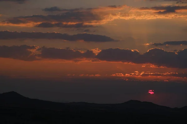 Punkt Zachodu Słońca Urgup Goreme Tuż Przed Zachodem Słońca Rose — Zdjęcie stockowe