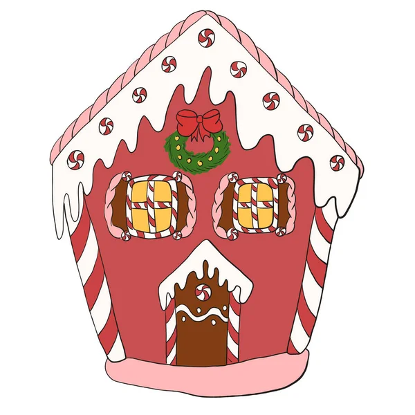 Tatlı mutlu noeller kırmızı ev