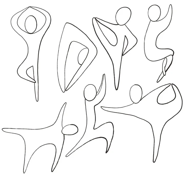 Egzersiz yapan figürler dizisi