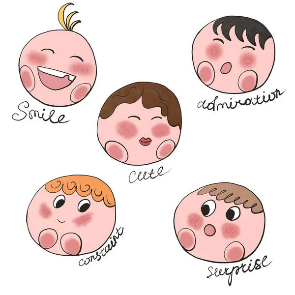 Sevimli çıkartmalar seti