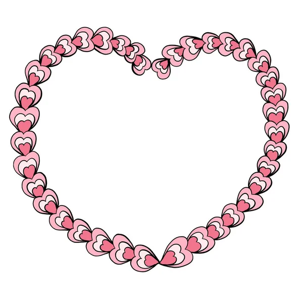 Pink Heart Shaped Frame Made Hearts — Stock Photo, Image