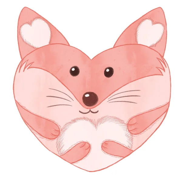 Sevgililer günü kızıl tilki kalbi şeklinde