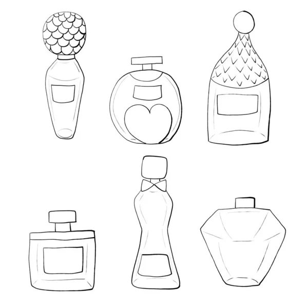 Bir dizi parfüm şişesi.