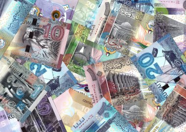 Birden çok mezhep Kuveyt banknot bir mali zemin karışık