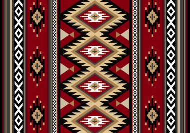 Zig Zags - Güzel Kırmızı ve Altın Geleneksel El yapımı Retro Örgü Örgü Kalıpları