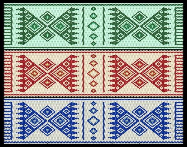 Üç Eski Renk Temalı Bir Suudi Arabistan Sadu Deseni