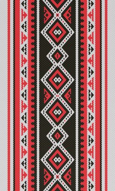 Kırmızı ve Siyah Geleneksel Halk Sadu Arap El Dokuma Kalıbı