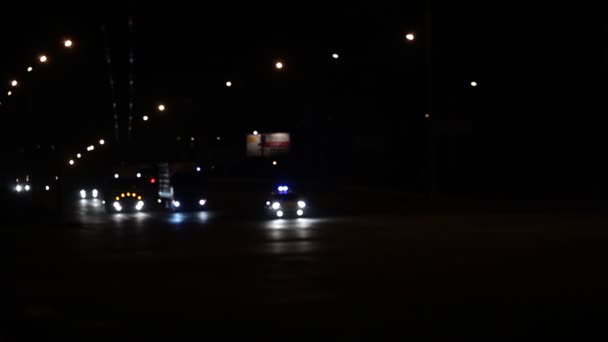 Lumières d'urgence de voiture de police — Video