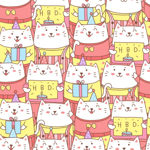 Motif Sans Couture Avec Des Chats Bande Dessinée Dans Des — Image vectorielle