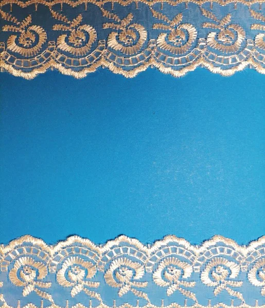 Renda Fundo Azul — Fotografia de Stock