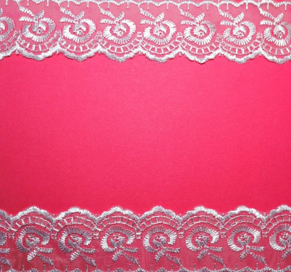 Koronka Różowym Tle — Zdjęcie stockowe