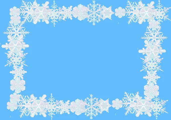 White Snowflakes Blue Background — Stock Photo, Image