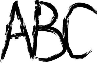 Beyaz arkaplanda siyah harfler var.