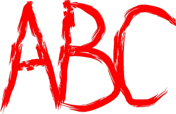 白い背景の赤い文字Abc — ストック写真