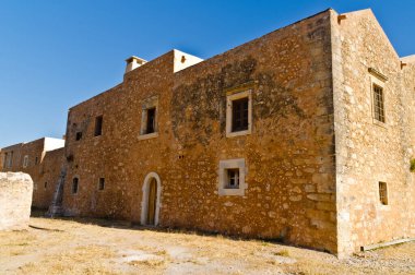 Arcady manastırının dış duvarları, Girit Adası, Yunanistan