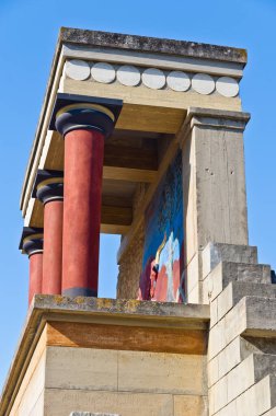 Yunanistan 'ın Girit adası yakınlarındaki Knossos sarayının ayrıntıları