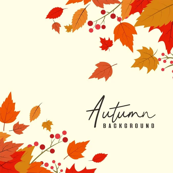 Hand Gezeichnet Herbst Hintergrund Mit Elegantem Stil — Stockvektor