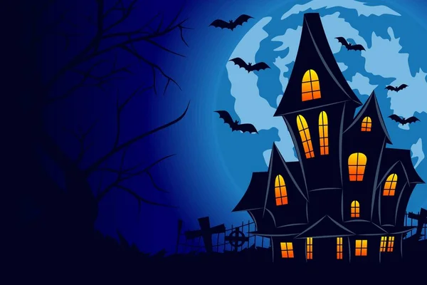 Flacher Design Hintergrund Für Halloween — Stockvektor