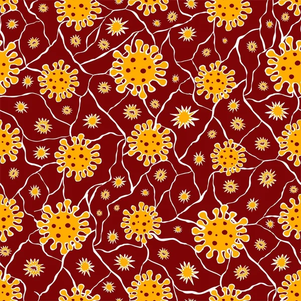 Corona virüsü motifli soyut batik