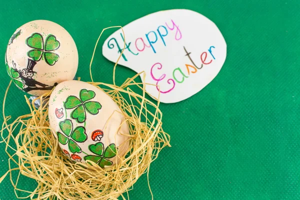 St. Patrics gün Paskalya yumurta mutlu Paskalya kartı ilham — Stok fotoğraf