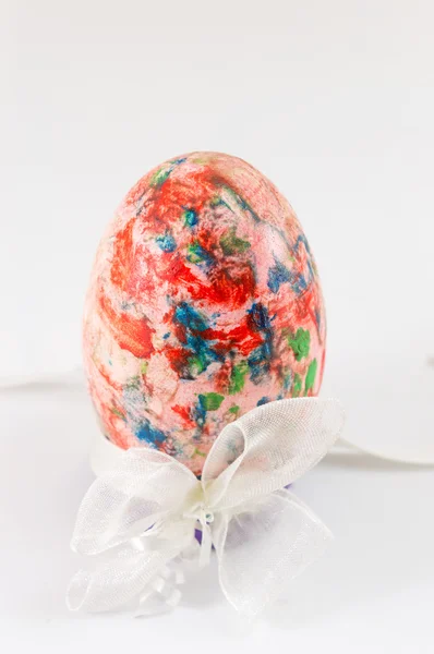 Painted Easter egg on white — Stock Photo, Image