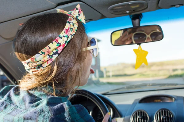 Female driver in a car — Stock Photo, Image