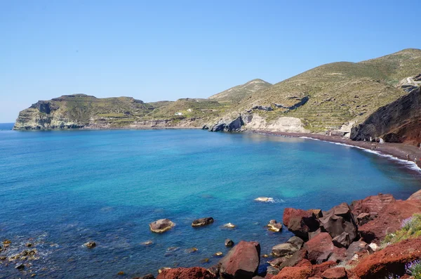 Roter Strand bei Santorini, der berühmten griechischen Insel — Stockfoto