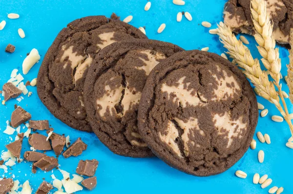 茶色のチョコレート チップ クッキー、小麦 — ストック写真